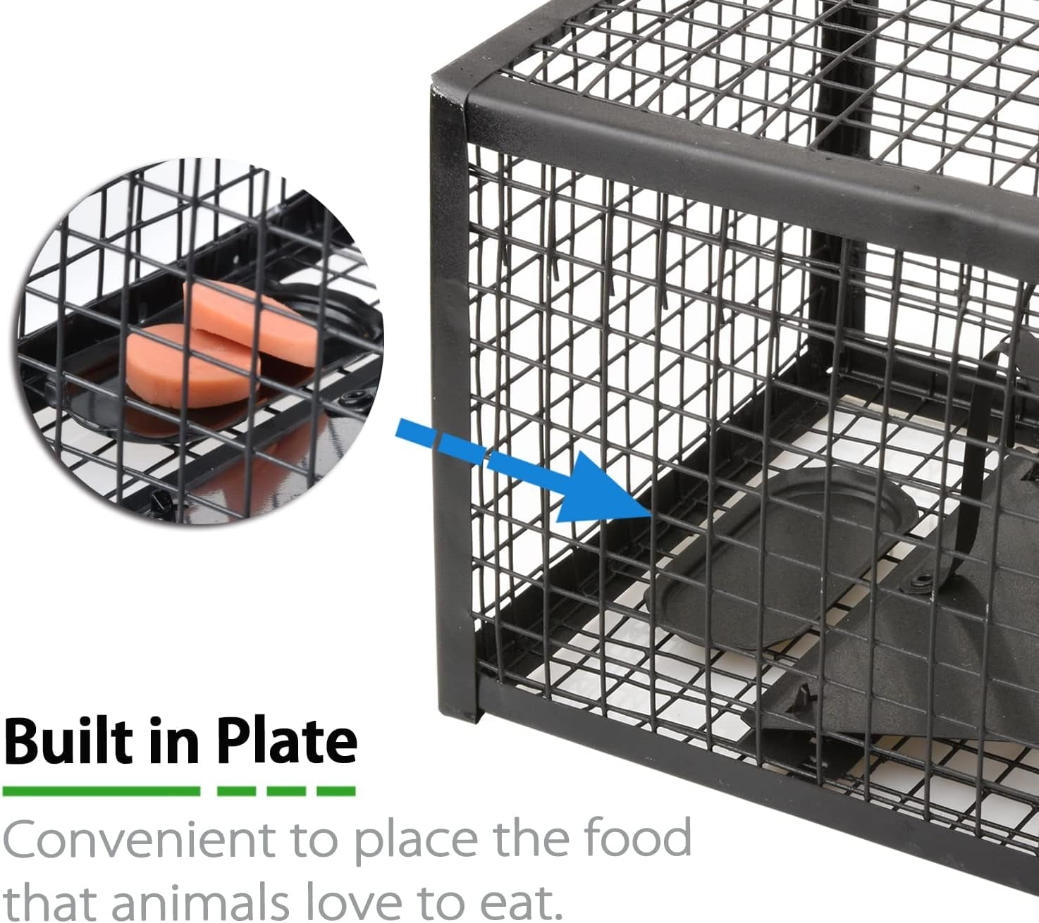 2-Pack Rat Traps Humane Live Mouse Vole Chipmunk Trap Cage for Indoors and Outdoors (Black)