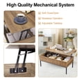 thumbnail image 3 of Luku Wooden Coffee Table, Lift Top Coffee Table with Storage Shelf and Hidden Compartment, Metal Frame Rising Dining Center Tables for Living Room, Teak Effect Finish, 3 of 7