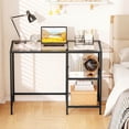thumbnail image 5 of Costway Computer Desk with Shelves, 42” Home Office Desk with Metal Frame for Living Room Black, 5 of 10