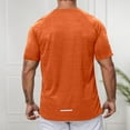 thumbnail image 4 of Krdevn Mens Shirts - Men's Athletic Performance T Shirt for Summer Wear Comfortable Round Neck Sports Shirt for Running and Fitness,Mens Fall Shirts,Color:Orange,Size:4XL, 4 of 5