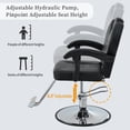 thumbnail image 4 of Heavy-Duty Steel Frame PU Leather 360° Rotation Hydraulic Pump Reclining Barber Chair Salon Equipment Stylist, Black 330lbs, 4 of 10