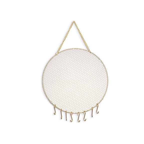 VogueHaven Jewelry Towers Exquisite Interior Ornament Metal Grid Shape Earring Holder Wall Mounted Hanging Jewelry Organizer with Hooks for Dangle Jewellery Stand Display
