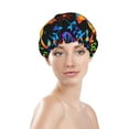 thumbnail image 3 of Disketp Mexican Flower Traditional1 Shower Caps,Reusable Shower Cap For Women, Double Layer Waterproof Hair Cap, Large Size For All Hair Lengths,For Girls Spa Home Salon Use, 3 of 9