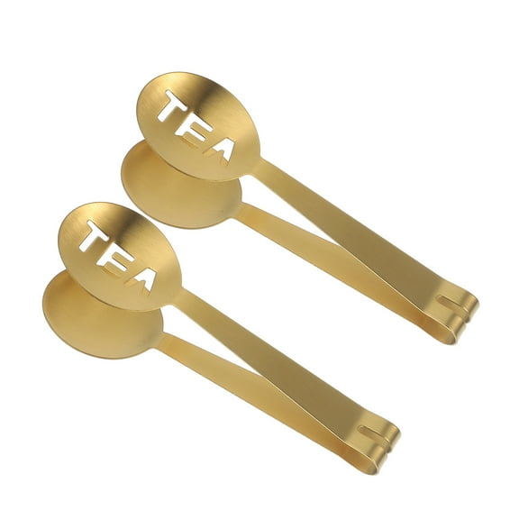 ADDHAT Stainless Steel Tea Bag Tongs Kitchen Tool Anti Slip Compact 2Pcs
