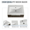 thumbnail image 6 of Tcbosik 24 inch Bathroom Vanity with Resin Sink Combo, Wall Mounted Floating Vanity Cabinet with Soft Closing Doors for Small Space, Brown, 6 of 10