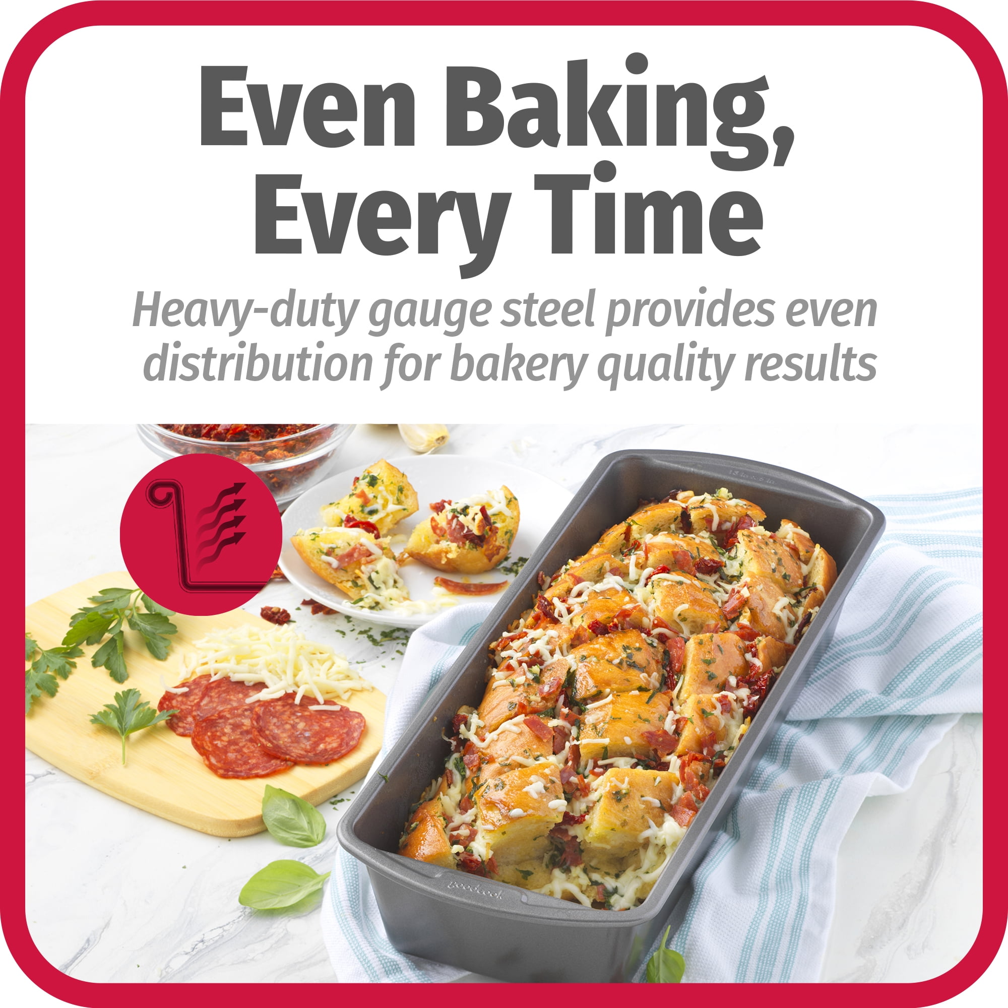 GoodCook Set of 2 Extra Large 13'' x 5'' Nonstick Steel Bread Loaf Pans,  Gray 