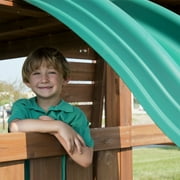 Swing-N-Slide Monteagle Wooden Backyard Swing Set with Two Wave Slides, Wood Roof, Climbing Wall, and Swings