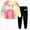 T51-Hot Pink, variant on 3-4 Years Child Little Girls Clothes Set Ribbed Cotton Shirt Tops Plaid Long Pants 2pcs Kids Toddlers Outfits Tie Dye Long Sleeved Pants Girls Pink Tracksuit