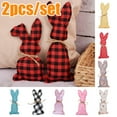 thumbnail image 1 of Cheers US 2Pcs Easter Farmhouse Rustic Bunnies Stuffed Fabric Bunnies Stuffed Bunny Ornaments Farmhouse Pastel Bunny for Spring Easter Basket Bowl Fillers Tiered Trays Rabbit, 1 of 7
