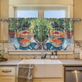 thumbnail image 2 of Yayeee Kitchen Curtains Tier Set of 2 Light Filtering 57"x36" Over Sink Window Panels, Art Goldfish Bowl, 2 of 7