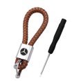 thumbnail image 1 of 1Pcs Car Metal Hand-Woven Key Rope Keychain Key Ring For Mercedes Benz AMG M E B A C S GLA GLC GLE GLS Class W166 W176 W204 W205 Brown, 1 of 6