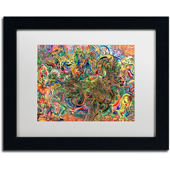 Trademark Fine Art "Do Electric Sheep Dream Of Androids" Canvas Art by Josh Byer, White Matte, Black Frame