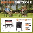 thumbnail image 2 of KingCamp Folding Camping Chair, Folding Director Chair with Side Table, 32.6'' Tall Portable Makeup Artist Chair, Heavy Duty Director Chair with Storage Bag & Cup Holder, 396LBS Capacity, 2 of 9