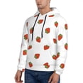 thumbnail image 3 of Uemuo Hand Drawn Strawberry Pattern Men's Hoodie - Casual Pullover Hoodie with Kangaroo Pocket, Stylish Hooded Sweatshirt for Everyday Wear-Medium, 3 of 7