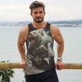 thumbnail image 6 of KLL Astronaut Polar Bear Roar Print Men's Muscle Gym Workout Stringer Tank Tops Bodybuilding Fitness T-Shirts Tank Tops Men-XX-Large, 6 of 7
