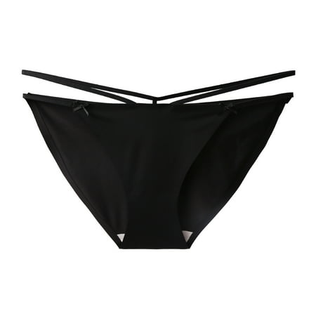 

CAICJ98 Womens Lingerie Womens Underwear Cotton High Cut String Bikini Panties Stretch Low Rise Hipster Ladies Panties Black