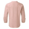thumbnail image 6 of HIBRO Mens Fashion Casual Solid Color Button Cotton Linen Shirt Long Sleeve Jacket Top Blouse, 6 of 6