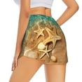 thumbnail image 4 of Picia Starfish And Seashell 1 Pattern Women's 2 in 1 Athletic Running Shorts High Waisted Workout Casual Gym Sweat Shorts with Comfy Liner Zipper Pockets-Medium, 4 of 9