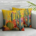 thumbnail image 3 of Chilfamy Summer Style for Home Couch Decor Tropical Succulent Plants Cactus Throw Pillow Cushion Covers Oil Painting Prickly Pea Pillow Cases 18x18in, 3 of 5