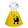 thumbnail image 1 of oqasdz Robes pour Enfants Imprimés Chien Manches Courtes Col à Revers Volants Patchwork Robe Chemise Mode Mode Urbaine Robe de Soirée, 1 of 3