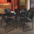 thumbnail image 2 of Regency Kahlo 30 in. Square Breakroom Table- Mocha Walnut Top, Black Base & 4 Zeng Stack Chairs- Black, 2 of 8