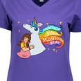 thumbnail image 4 of Inktastic Embrace Your Magical Side Girl Hugging A Unicorn Women's V-Neck T-Shirt, 4 of 5