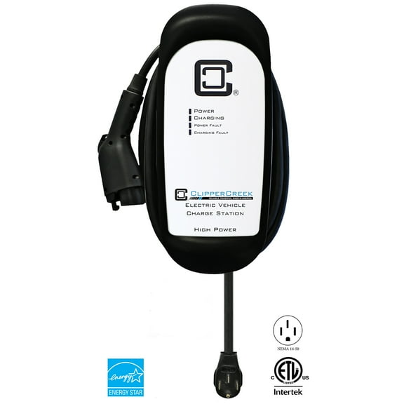 ClipperCreek 32A, Level 2 EV Charger, NEMA 14-50 plug, Indoor/Outdoor, HCS-40P