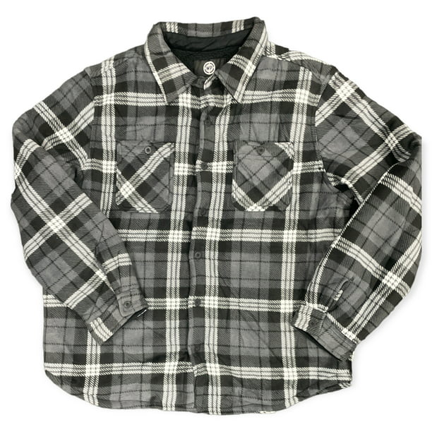 WP Weatherproof Men's Button Down Sherpa Lined Work Shirt Jacket (Grey ...