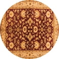 thumbnail image 1 of Ahgly Company Indoor Round Oriental Orange Industrial Area Rugs, 5' Round, 1 of 4