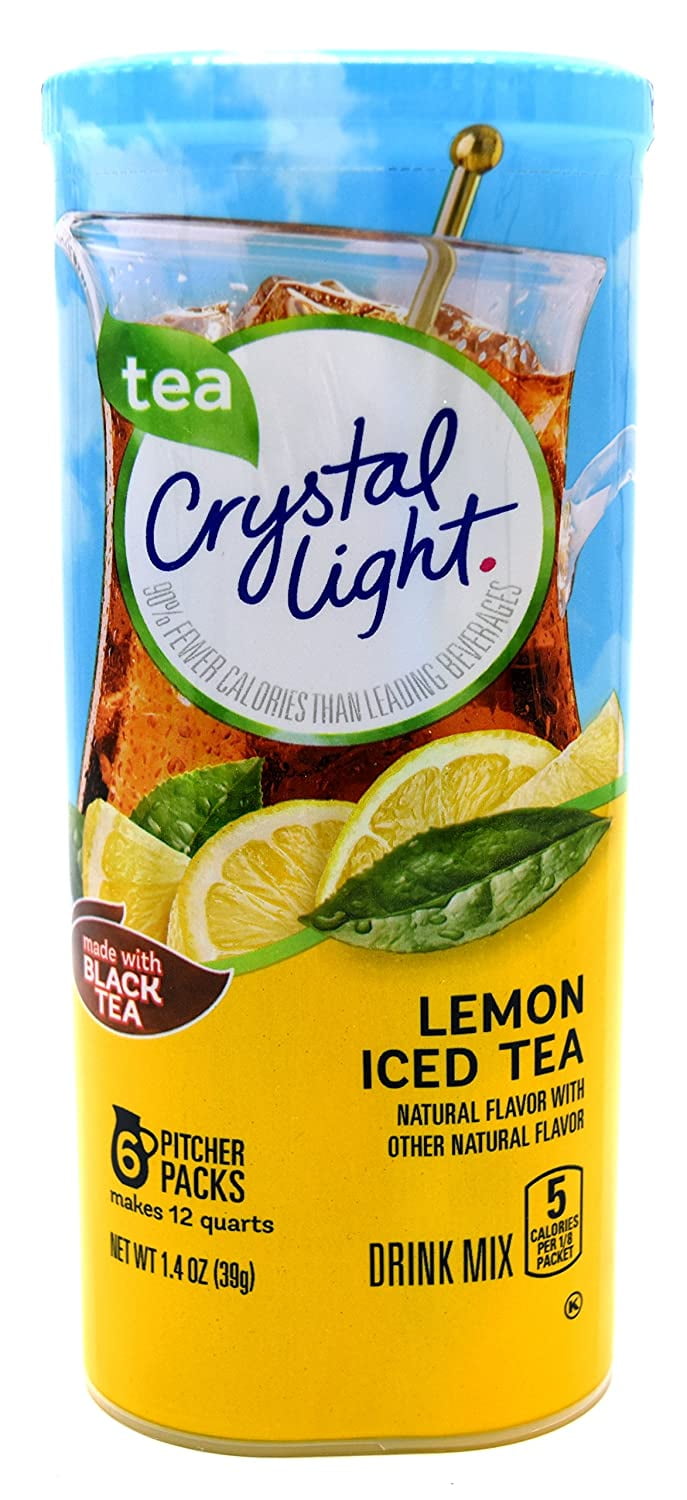 Crystal Light Iced Tea Drink Mix, Natural Lemon Flavor (12-Quart), 1.4-Ounce Packages (Pack Of 2)