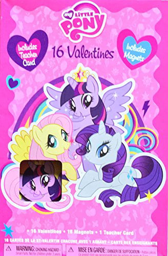 MY LITTLE PONY 16 VALENTINES WITH 16 NOTEPADS+MINI-POSTER~AGES 3+~NEW IN PACKAGE 