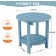 thumbnail image 3 of SSyao Adirondack Side Table, 18" Double Outdoor Side Table, Poly Lumber end Table, Weather Resistant for Indoor, Patio, Pool, Porch, Backyard-Blue, 3 of 7