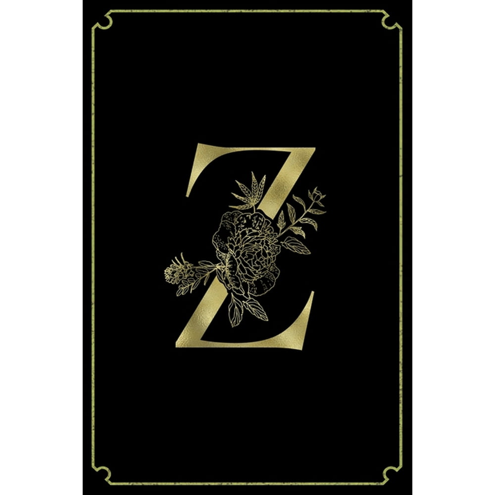 Z Letter Z Initial Personalized Monogram Notebook Gold Flower