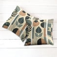 thumbnail image 6 of Ambesonne Monstera Throw Pillow Cover 2 Pack, Mid Century Boho Abstract, 16", Pale Reseda Green and Camel, 6 of 7