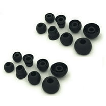 (2 Sets )Black Replacement Earbud Tips for Powerbeats 2 and Powerbeats 3 Wireless in Ear Headphones, 8 Pairs - Small, Medium, Large and Double Flange