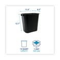 thumbnail image 5 of Unisan Trash Can  14 Quart Black Plastic Open Top Rectangular EA/1, 5 of 5