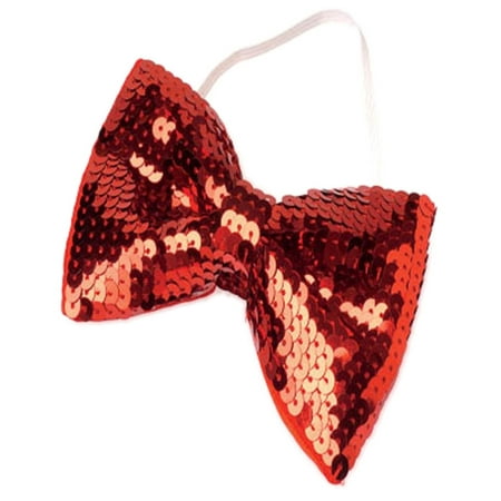 Clown or Christmas Costume Accessory Red Sequin Bow Tie