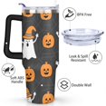 thumbnail image 3 of Happy Halloween Pumpkin Cup with Handle and Straws 40 oz Vacuum Insulated Halloween Travel Mug Birthday Present for Men Dad Son Husband Gifts for Him/Her Water Bottle, 3 of 7