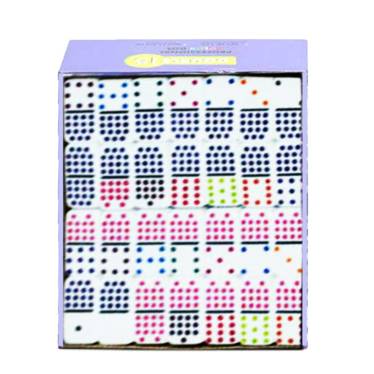 Double 15 Professional Dominoes with Color Dots for Families and Kids Ages  8 and up 136 Colored dot Tiles Board Games for 2-8 Players