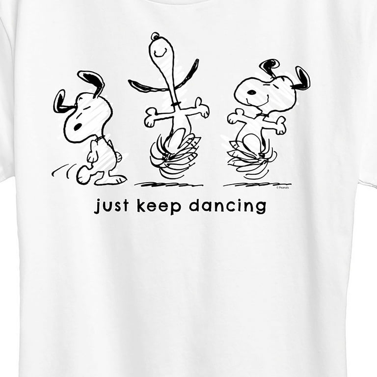 T-Shirt Keep - Graphic Just Sleeve - Peanuts Dancing Short Snoopy Women\'s