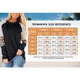thumbnail image 3 of TEMOFON Long Sleeve Tops for Women Casual Fall T Shirts Crew Neck Loose Tunic Tops Color Block Stripe Leopard Print Sweatshirts Black, 3 of 5