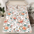 thumbnail image 2 of Homewish Rose Flower Floral Queen Sheet Sets for Adult, Plant Botanical Flat Sheet, Vintage Western Fashion Queen Fitted Sheet, Luxury Bedroom Decor, 4 Pieces, 2 of 7