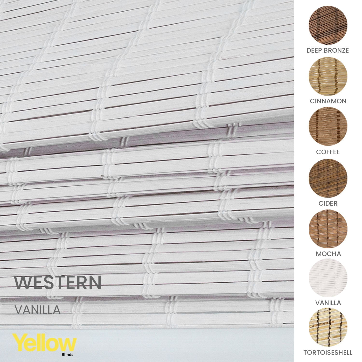 Yellow Blinds 29"W x 64"H Natural Woven Cordless Light Filtering Bamboo Roman Shades for Window, Vanilla