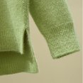 thumbnail image 3 of MexChoioe Women's Sweaters Turtleneck Fuzzy Plush Knit Long Sleeve Hi‑Lo Hem Pullover for Women, 3 of 6