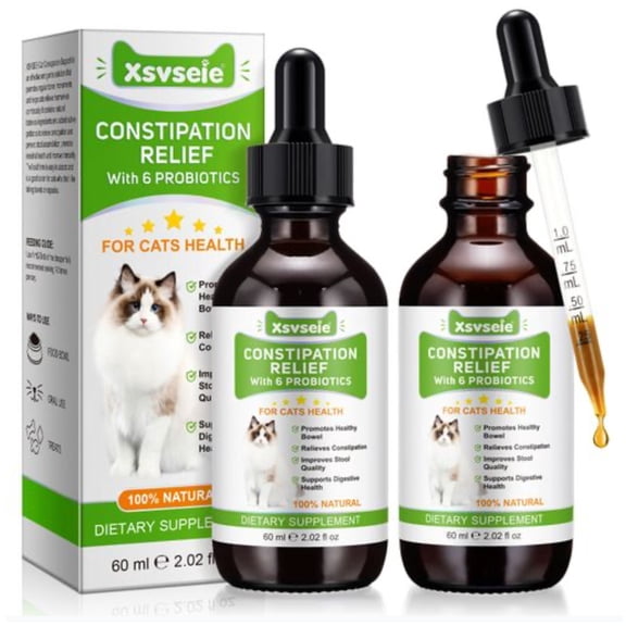 Cat Constipation Relief – 60ML Liquid Digestive Support with 6 Probiotics for Gut Health