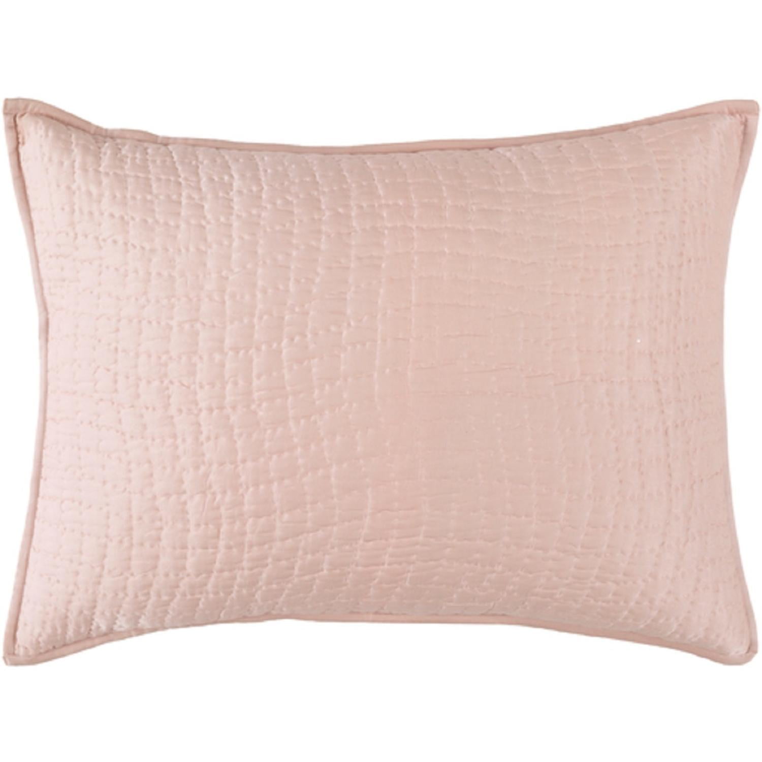 Sweet Dreams Bashful Pink King Size Quilted Pillow Sham with Small