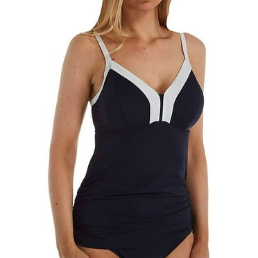 PANACHE Midnight/White Catarina Balconnet Tankini Top, US 36DD, UK 36DD, NWOT