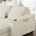 thumbnail image 6 of Llinc Store Convertible Sleeper Chair 37.4" Width Convertible Corduroy Sleeper Sofa Bed with USB Charging Ports, 2 Cup Holders, Phone Holder and Ample Storage Space, Beige, 6 of 10