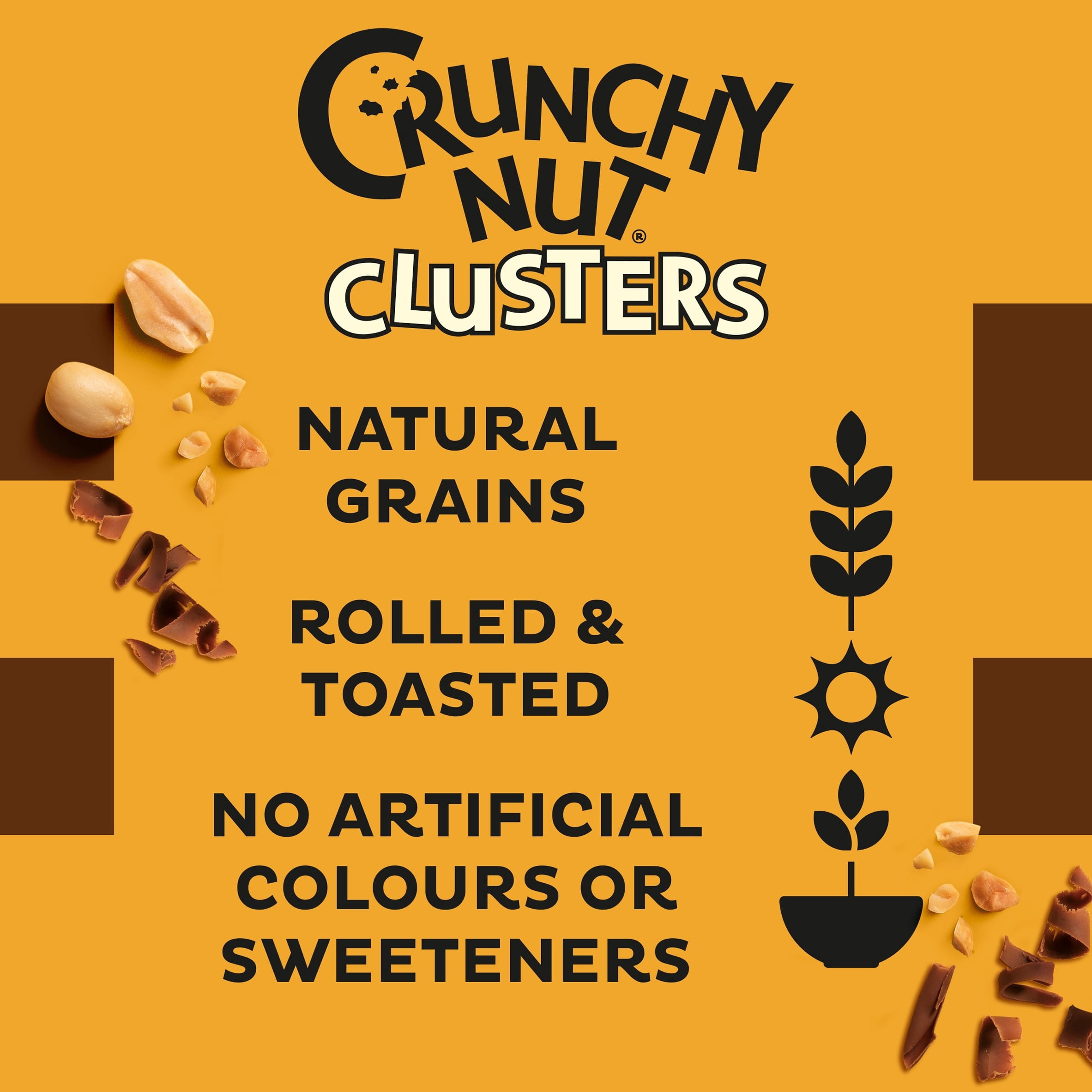 Kellogg's Crunchy Nut Chocolate Clusters Breakfast Cereal 400g, Imported from Britain