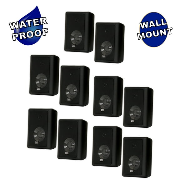 Acoustic Audio 151B Indoor Outdoor 2 Way Speakers 3000 Watt Black 5 Pair Pack 151B-5Pr